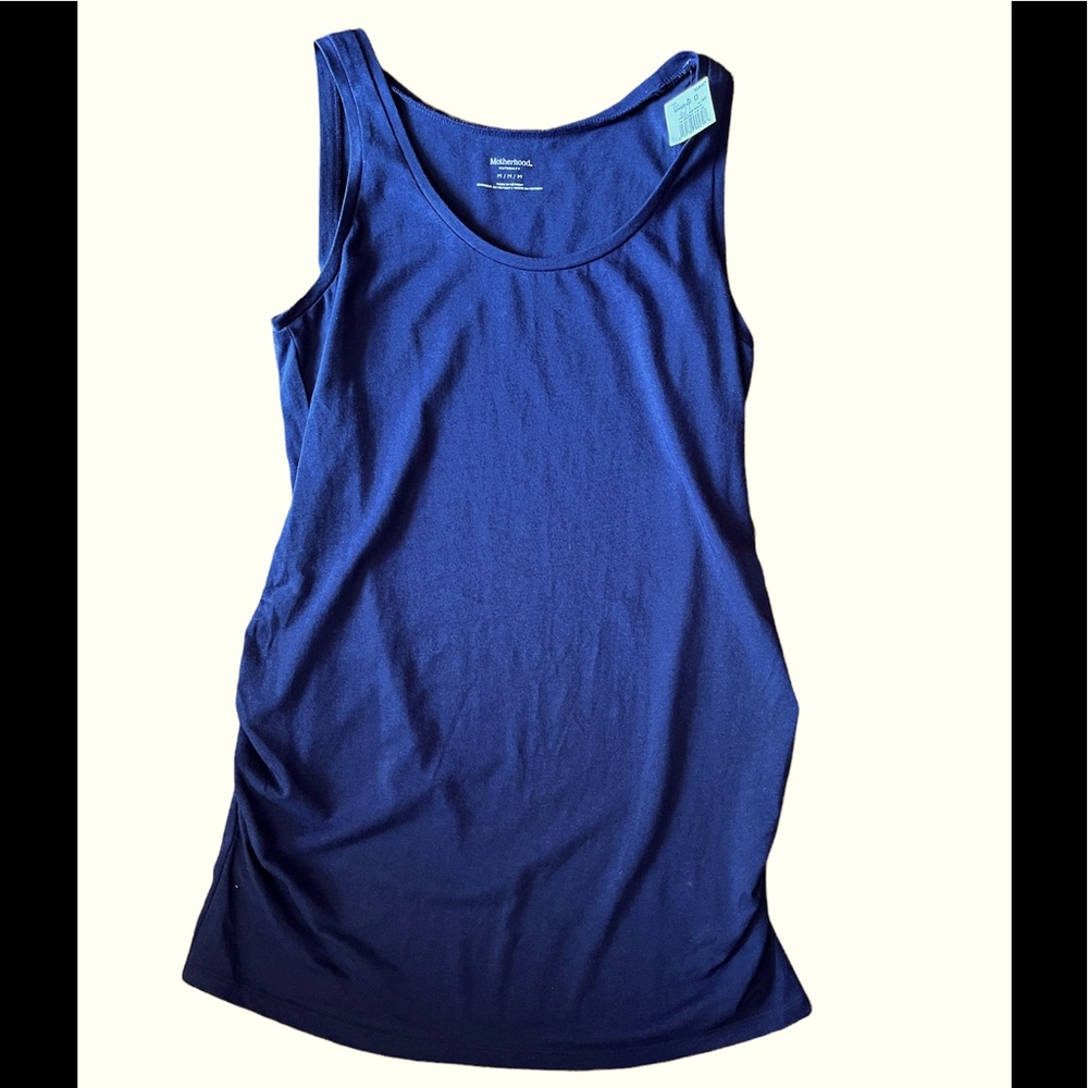 Motherhood Maternity Navy Blue Ruched Side Tank NWT Sz Medium